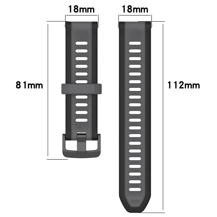 For Huawei Watch GT 4 41mm / Garmin Venu 3S Silicone Watch Bands Dual-Color 18mm Textured Strap