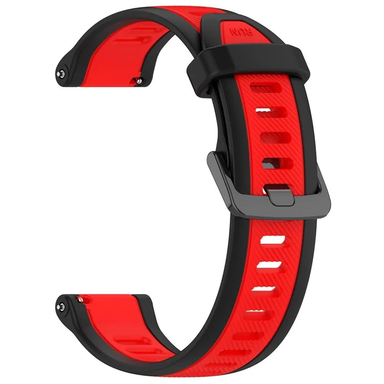 For Huawei Watch GT 4 41mm / Garmin Venu 3S Silicone Watch Bands Dual-Color 18mm Textured Strap