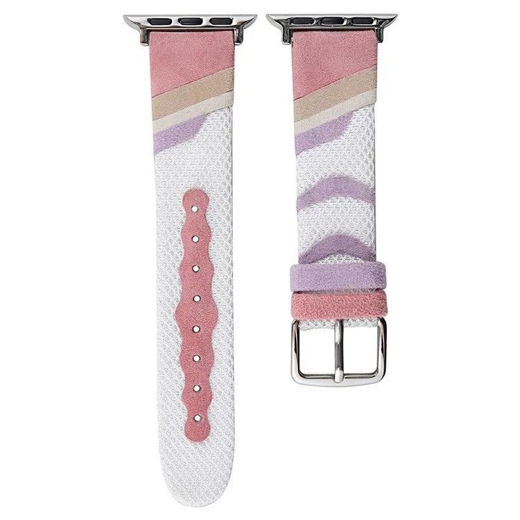 For Apple Watch Series 9 8 7 41mm / Series 6 5 4 SE SE (2022) SE (2023) 40mm / Series 3 2 1 38mm Mesh+Leather Band