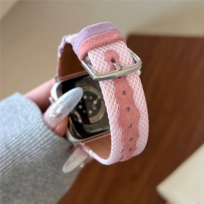 For Apple Watch Series 9 8 7 41mm / Series 6 5 4 SE SE (2022) SE (2023) 40mm / Series 3 2 1 38mm Mesh+Leather Band