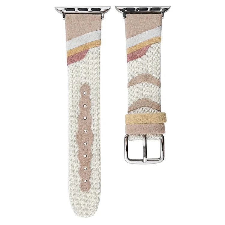 For Apple Watch Series 9 8 7 41mm / Series 6 5 4 SE SE (2022) SE (2023) 40mm / Series 3 2 1 38mm Mesh+Leather Band