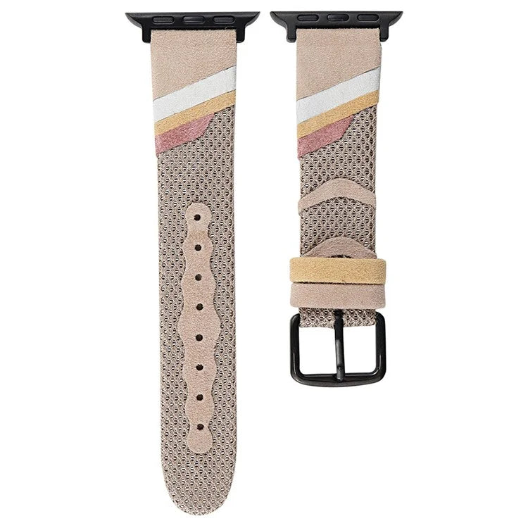 For Apple Watch Series 9 8 7 41mm / Series 6 5 4 SE SE (2022) SE (2023) 40mm / Series 3 2 1 38mm Mesh+Leather Band