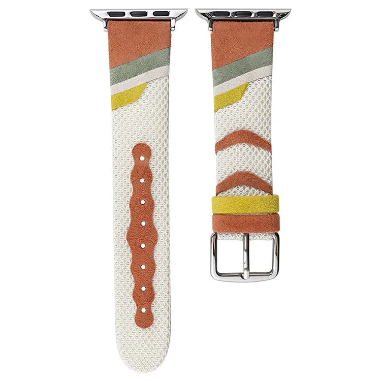 For Apple Watch Series 9 8 7 41mm / Series 6 5 4 SE SE (2022) SE (2023) 40mm / Series 3 2 1 38mm Mesh+Leather Band