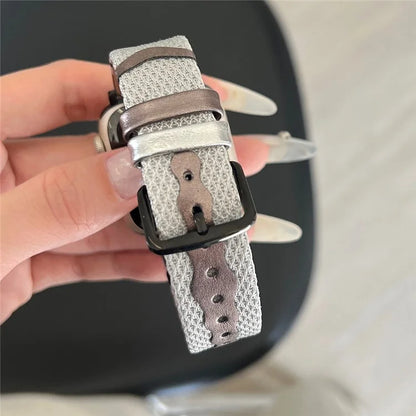For Apple Watch Series 9 8 7 41mm / Series 6 5 4 SE SE (2022) SE (2023) 40mm / Series 3 2 1 38mm Mesh+Leather Band