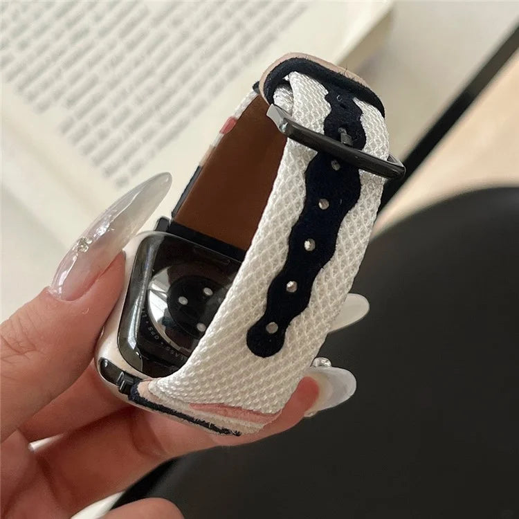 For Apple Watch Series 9 8 7 41mm / Series 6 5 4 SE SE (2022) SE (2023) 40mm / Series 3 2 1 38mm Mesh+Leather Band
