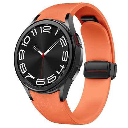 For Samsung Watch FE 40mm / Watch4 Classic Active / Watch 5 / Watch6 Classic Silicone+Leather Band Smartwatch Strap