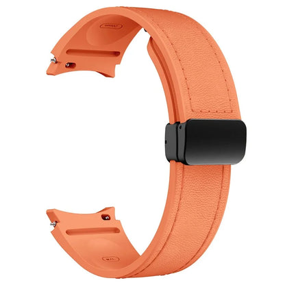 For Samsung Watch FE 40mm / Watch4 Classic Active / Watch 5 / Watch6 Classic Silicone+Leather Band Smartwatch Strap