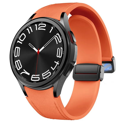 For Samsung Watch FE 40mm / Watch4 Classic Active / Watch 5 / Watch6 Classic Silicone+Leather Band Smartwatch Strap