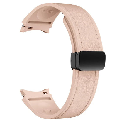 For Samsung Watch FE 40mm / Watch4 Classic Active / Watch 5 / Watch6 Classic Silicone+Leather Band Smartwatch Strap