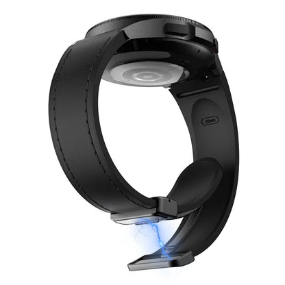 For Samsung Watch FE 40mm / Watch4 Classic Active / Watch 5 / Watch6 Classic Silicone+Leather Band Smartwatch Strap