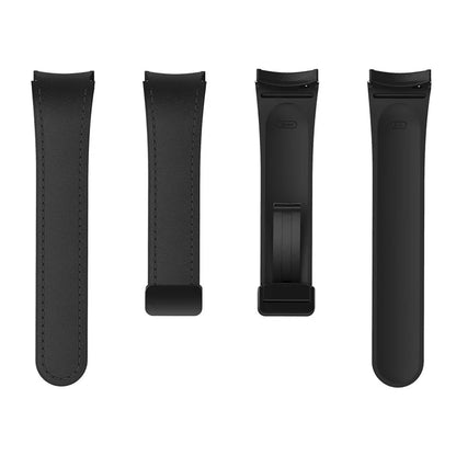 For Samsung Watch FE 40mm / Watch4 Classic Active / Watch 5 / Watch6 Classic Silicone+Leather Band Smartwatch Strap