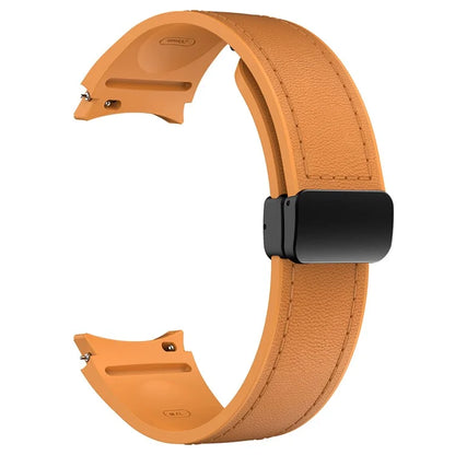 For Samsung Watch FE 40mm / Watch4 Classic Active / Watch 5 / Watch6 Classic Silicone+Leather Band Smartwatch Strap