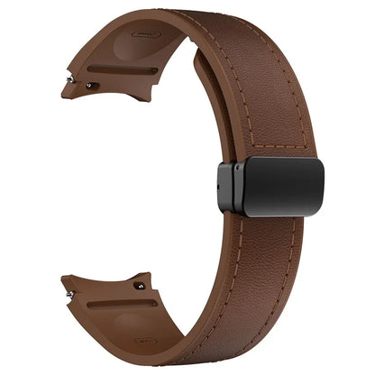 For Samsung Watch FE 40mm / Watch4 Classic Active / Watch 5 / Watch6 Classic Silicone+Leather Band Smartwatch Strap