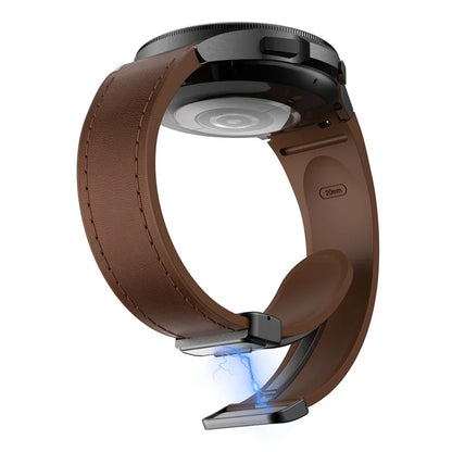 For Samsung Watch FE 40mm / Watch4 Classic Active / Watch 5 / Watch6 Classic Silicone+Leather Band Smartwatch Strap