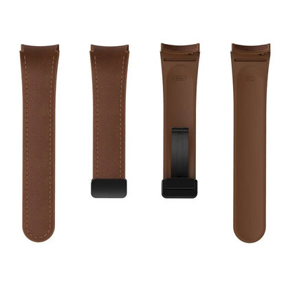 For Samsung Watch FE 40mm / Watch4 Classic Active / Watch 5 / Watch6 Classic Silicone+Leather Band Smartwatch Strap