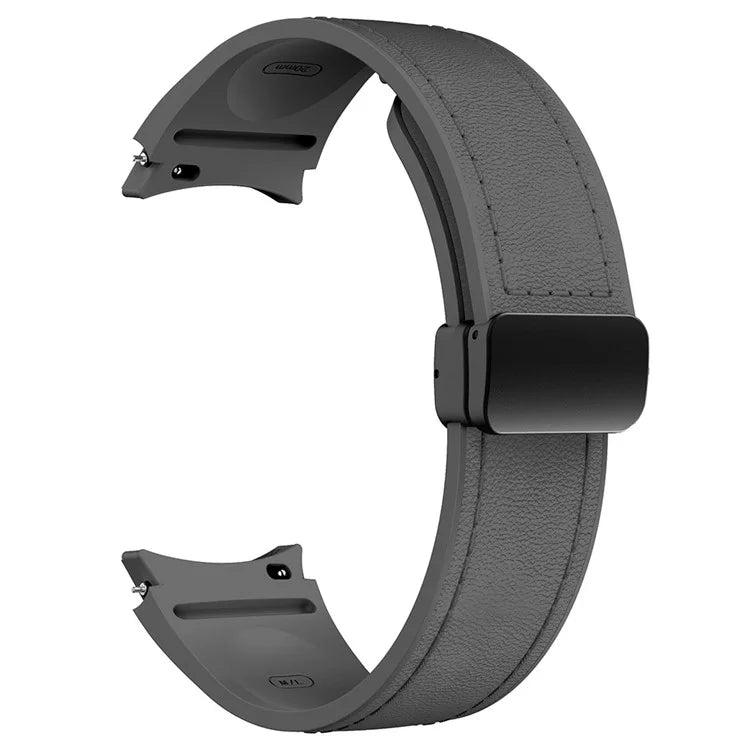 For Samsung Watch FE 40mm / Watch4 Classic Active / Watch 5 / Watch6 Classic Silicone+Leather Band Smartwatch Strap