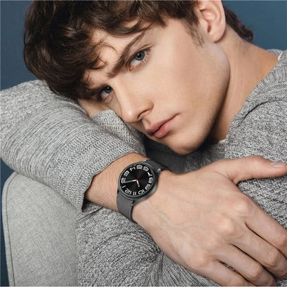 For Samsung Watch FE 40mm / Watch4 Classic Active / Watch 5 / Watch6 Classic Silicone+Leather Band Smartwatch Strap