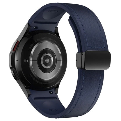 For Samsung Watch FE 40mm / Watch4 Classic Active / Watch 5 / Watch6 Classic Silicone+Leather Band Smartwatch Strap