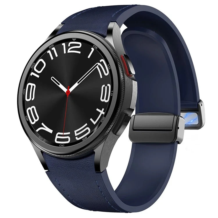 For Samsung Watch FE 40mm / Watch4 Classic Active / Watch 5 / Watch6 Classic Silicone+Leather Band Smartwatch Strap