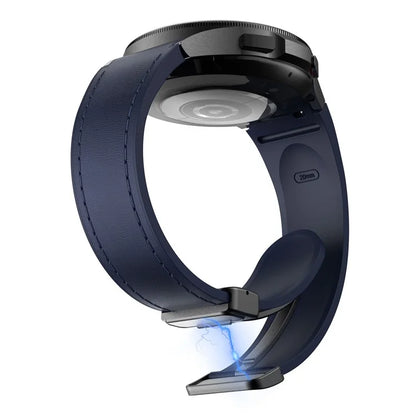 For Samsung Watch FE 40mm / Watch4 Classic Active / Watch 5 / Watch6 Classic Silicone+Leather Band Smartwatch Strap