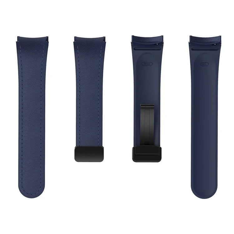 For Samsung Watch FE 40mm / Watch4 Classic Active / Watch 5 / Watch6 Classic Silicone+Leather Band Smartwatch Strap