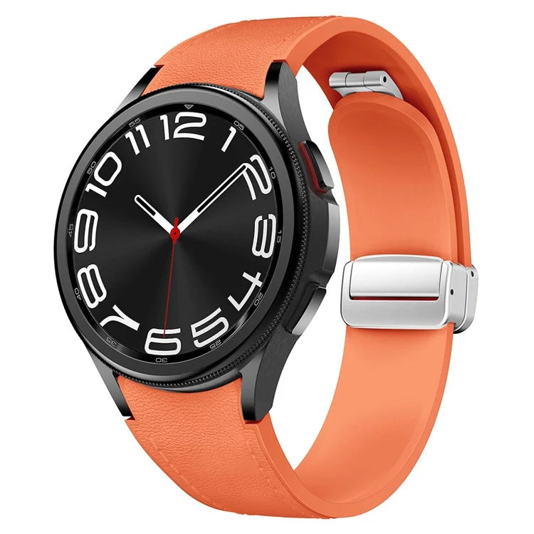 For Samsung Watch FE 40mm / Watch4 Classic Active / Watch 5 / Watch6 Classic Silicone+Leather Band Smartwatch Strap