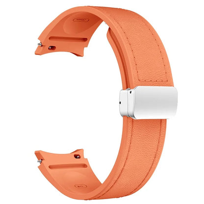 For Samsung Watch FE 40mm / Watch4 Classic Active / Watch 5 / Watch6 Classic Silicone+Leather Band Smartwatch Strap