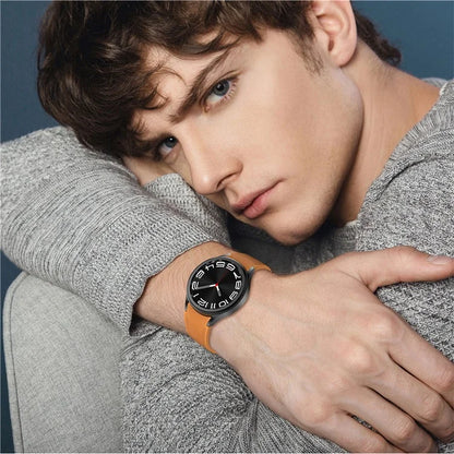 For Samsung Watch FE 40mm / Watch4 Classic Active / Watch 5 / Watch6 Classic Silicone+Leather Band Smartwatch Strap