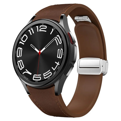 For Samsung Watch FE 40mm / Watch4 Classic Active / Watch 5 / Watch6 Classic Silicone+Leather Band Smartwatch Strap