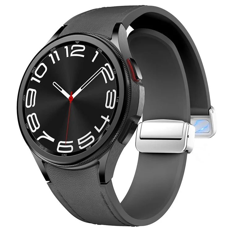For Samsung Watch FE 40mm / Watch4 Classic Active / Watch 5 / Watch6 Classic Silicone+Leather Band Smartwatch Strap