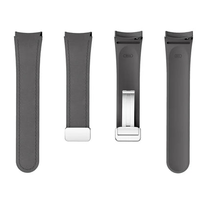 For Samsung Watch FE 40mm / Watch4 Classic Active / Watch 5 / Watch6 Classic Silicone+Leather Band Smartwatch Strap