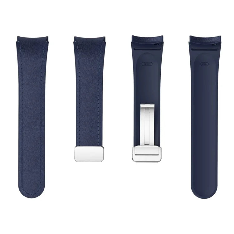 For Samsung Watch FE 40mm / Watch4 Classic Active / Watch 5 / Watch6 Classic Silicone+Leather Band Smartwatch Strap