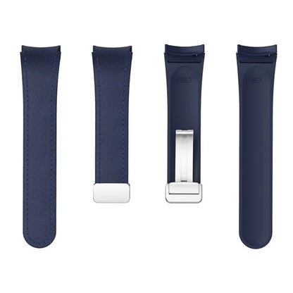 For Samsung Watch FE 40mm / Watch4 Classic Active / Watch 5 / Watch6 Classic Silicone+Leather Band Smartwatch Strap