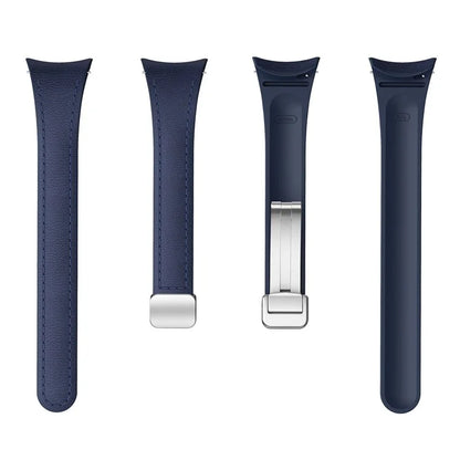 For Samsung Watch FE 40mm / Watch4 Classic Active / Watch 5 / Watch6 Classic Magnetic Buckle Leather+Silicone Strap