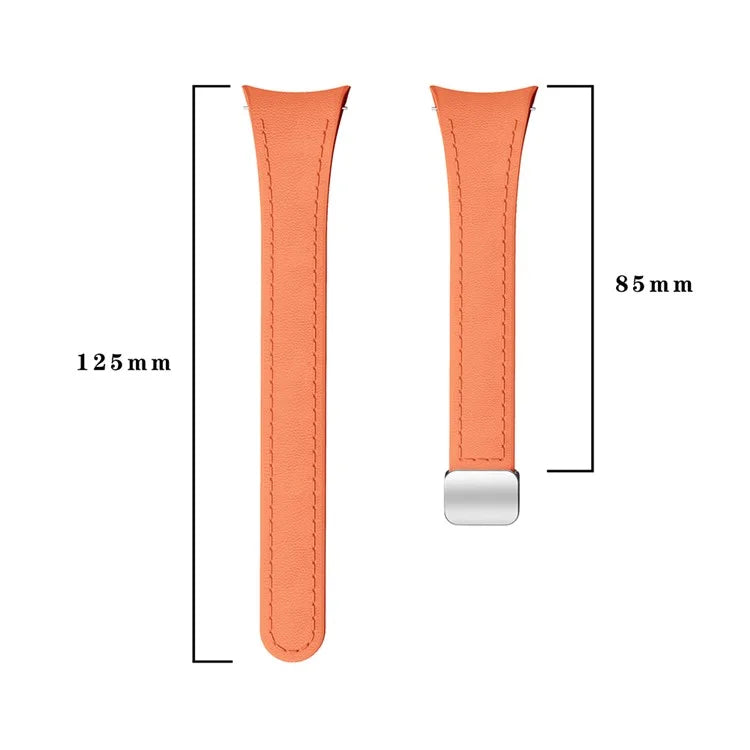For Samsung Watch FE 40mm / Watch4 Classic Active / Watch 5 / Watch6 Classic Magnetic Buckle Leather+Silicone Strap