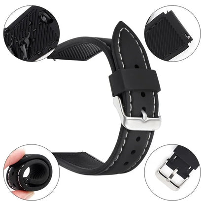 For Huawei Watch GT 2 / 3 / 3 Pro / Samsung Galaxy Watch6 Classic Band 20mm Waterproof Fluorubber Watch Strap
