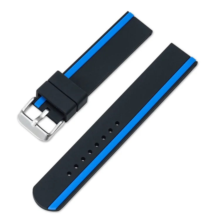 For Huawei Watch GT 2 / 3 / 3 Pro / Samsung Galaxy Watch6 Classic Replacement Strap Dual-Color Silicone Watch Band