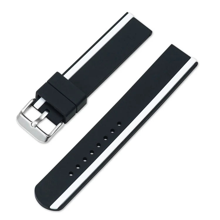 For Huawei Watch GT 2 / 3 / 3 Pro / Samsung Galaxy Watch6 Classic Replacement Strap Dual-Color Silicone Watch Band