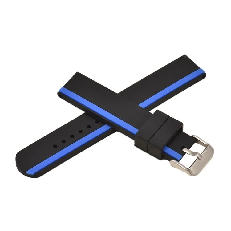 For Huawei Watch GT 2 / 3 / 3 Pro / Samsung Galaxy Watch6 Classic Replacement Strap Dual-Color Silicone Watch Band