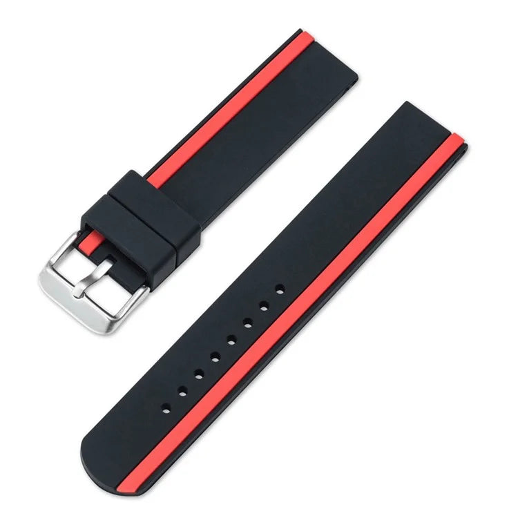 For Huawei Watch GT 2 / 3 / 3 Pro / Samsung Galaxy Watch6 Classic Replacement Strap Dual-Color Silicone Watch Band