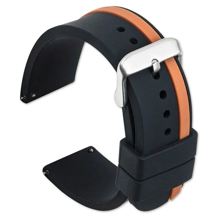 For Huawei Watch GT 2 / 3 / 3 Pro / Samsung Galaxy Watch6 Classic Replacement Strap Dual-Color Silicone Watch Band