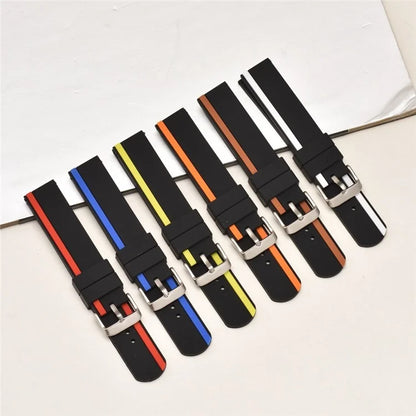 For Huawei Watch GT 2 / 3 / 3 Pro / Samsung Galaxy Watch6 Classic Replacement Strap Dual-Color Silicone Watch Band