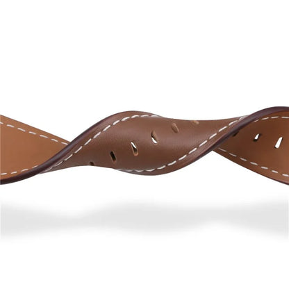 For Huawei Watch GT 4 46mm / Watch 4 / Watch 4 Pro Strap 22mm Genuine Cow Leather Stitching Lines Watch Band