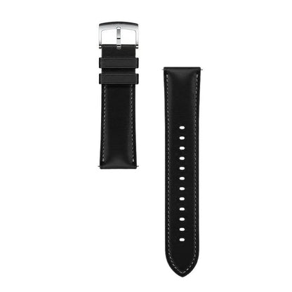 For Huawei Watch GT 4 46mm / Watch 4 / Watch 4 Pro Strap 22mm Genuine Cow Leather Stitching Lines Watch Band