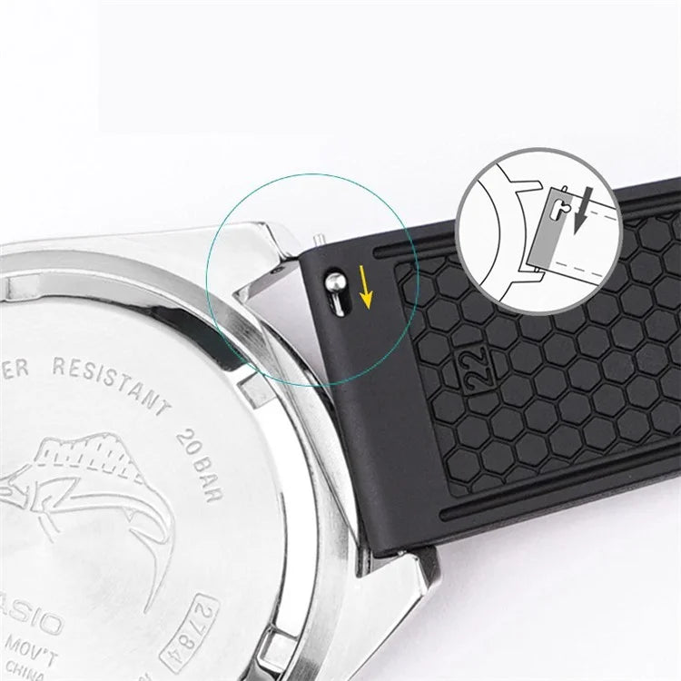 For Samsung / Huawei / Garmin Smart Watch Replacement Strap 20mm Universal Fluorubber Wrist Band