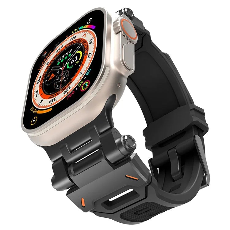 For Apple Watch Ultra 49mm Ultra 2 49mm  /  Series 9 8 7 45mm  /  6 5 4 SE (2023) SE (2022) SE 44mm  /  3 2 1 42mm TPU Wrist Strap