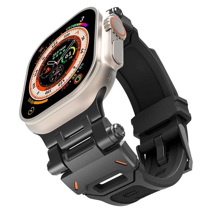For Apple Watch Ultra 49mm Ultra 2 49mm  /  Series 9 8 7 45mm  /  6 5 4 SE (2023) SE (2022) SE 44mm  /  3 2 1 42mm TPU Wrist Strap