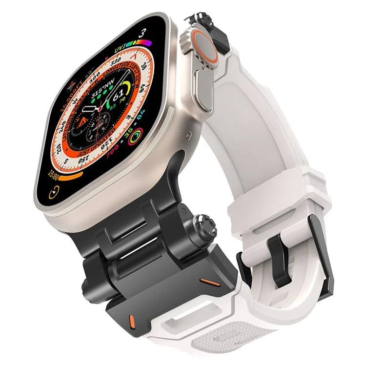 For Apple Watch Ultra 49mm Ultra 2 49mm  /  Series 9 8 7 45mm  /  6 5 4 SE (2023) SE (2022) SE 44mm  /  3 2 1 42mm TPU Wrist Strap