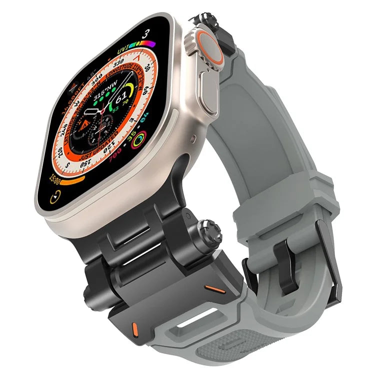 For Apple Watch Ultra 49mm Ultra 2 49mm  /  Series 9 8 7 45mm  /  6 5 4 SE (2023) SE (2022) SE 44mm  /  3 2 1 42mm TPU Wrist Strap