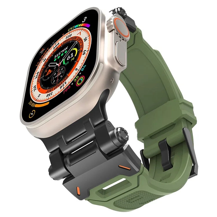 For Apple Watch Ultra 49mm Ultra 2 49mm  /  Series 9 8 7 45mm  /  6 5 4 SE (2023) SE (2022) SE 44mm  /  3 2 1 42mm TPU Wrist Strap